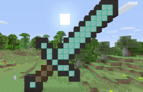 Pixel Art:_V6j4pqxguq= Minecraft Sword