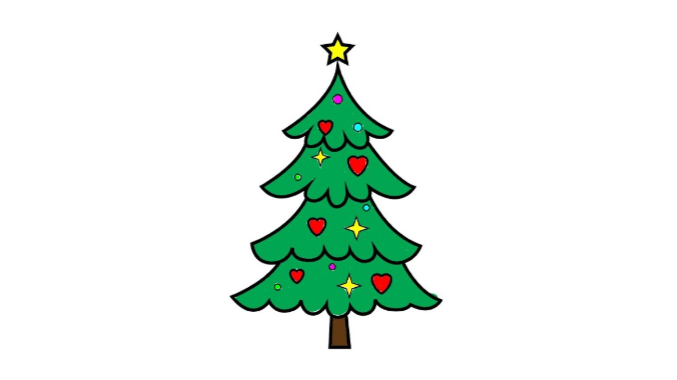 Easy:-_Cmnrhrdqi= Christmas Tree Drawing