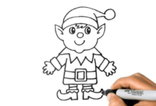 Easy:_Cur_Rkxyfy= Christmas Elf Drawing